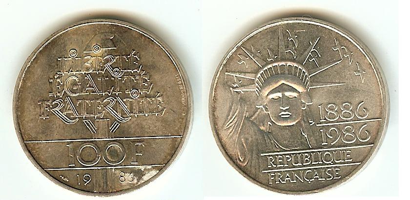 100 Francs Statue of Liberty 1986 Unc/BU